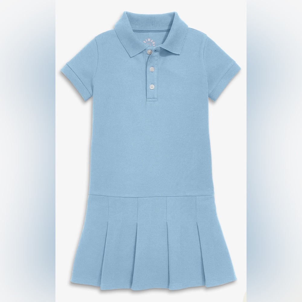 Primary Kids Short Sleeve Pique Polo Dress Size 6-7